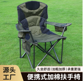 户外露营折叠椅便携加热休闲椅加厚牛津布沙滩椅